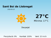 AEMET: El temps per a Sant Boi de Llobregat – 23 de Maig de 2026