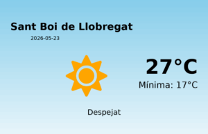 AEMET: El temps per a Sant Boi de Llobregat – 23 de Maig de 2026