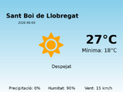 Previsió de l’AEMET a Sant Boi de Llobregat avui 3 de Juny de 2026
