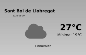AEMET: El temps per a Sant Boi de Llobregat – 9 de Juny de 2026