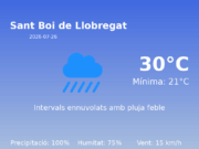 Predicció meteorològica: Sant Boi de Llobregat, 26 de Juliol de 2026