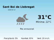 AEMET: El temps per a Sant Boi de Llobregat – 27 de Juliol de 2026
