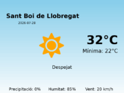 AEMET: El temps per a Sant Boi de Llobregat – 28 de Juliol de 2026