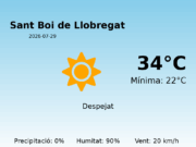 Predicció meteorològica: Sant Boi de Llobregat, 29 de Juliol de 2026