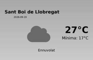 AEMET: El temps per a Sant Boi de Llobregat – 19 de Setembre de 2026