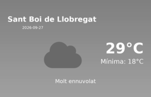 AEMET: El temps per a Sant Boi de Llobregat – 27 de Setembre de 2026